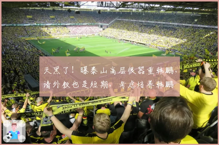 天黑了!曝泰山高层很器重韩鹏,请外教也是短期,考虑培养韩鹏